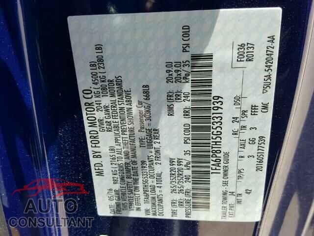 FORD MUSTANG 2016 - 1FA6P8TH5G5331939
