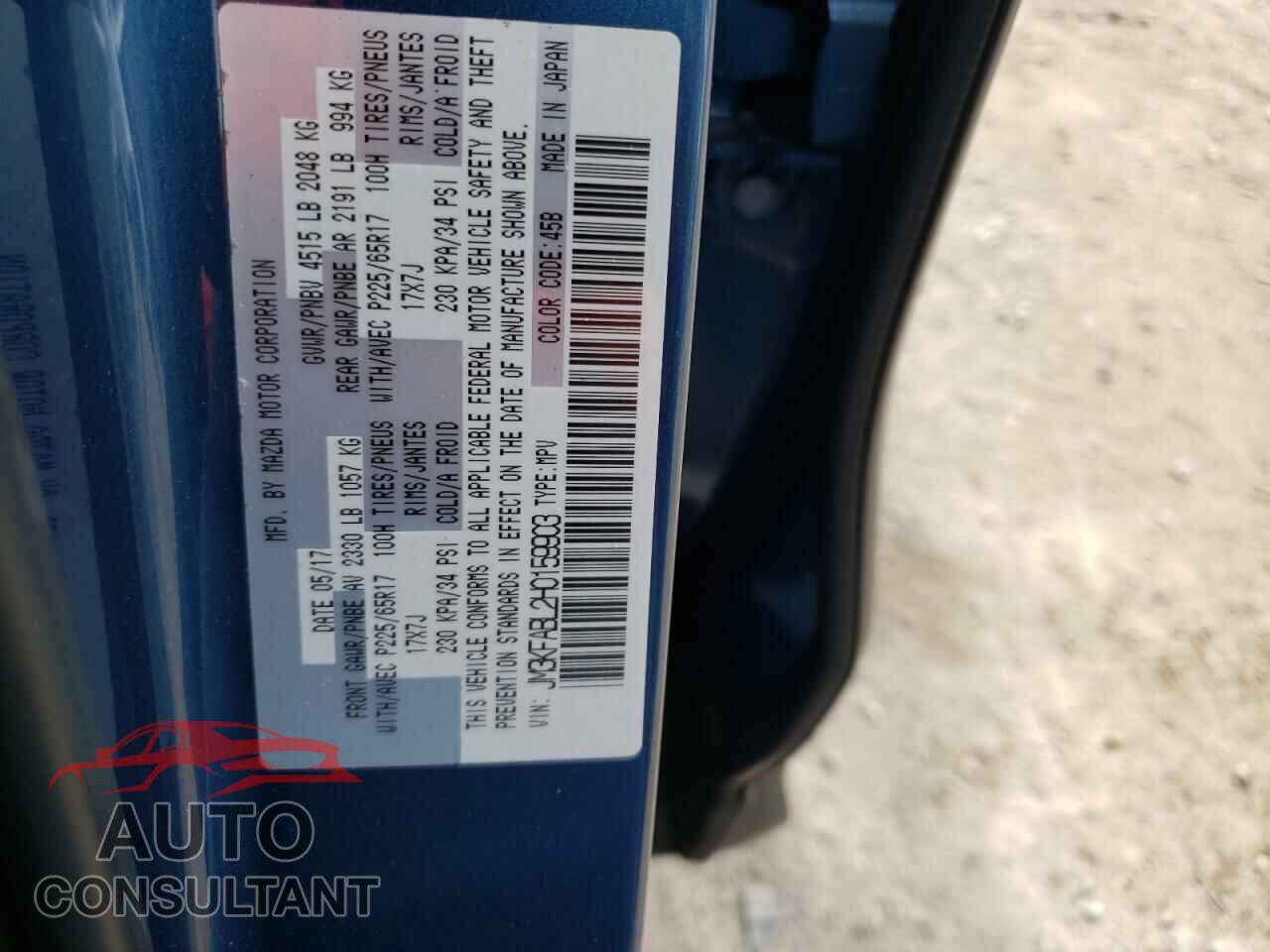 MAZDA CX-5 2017 - JM3KFABL2H0159903