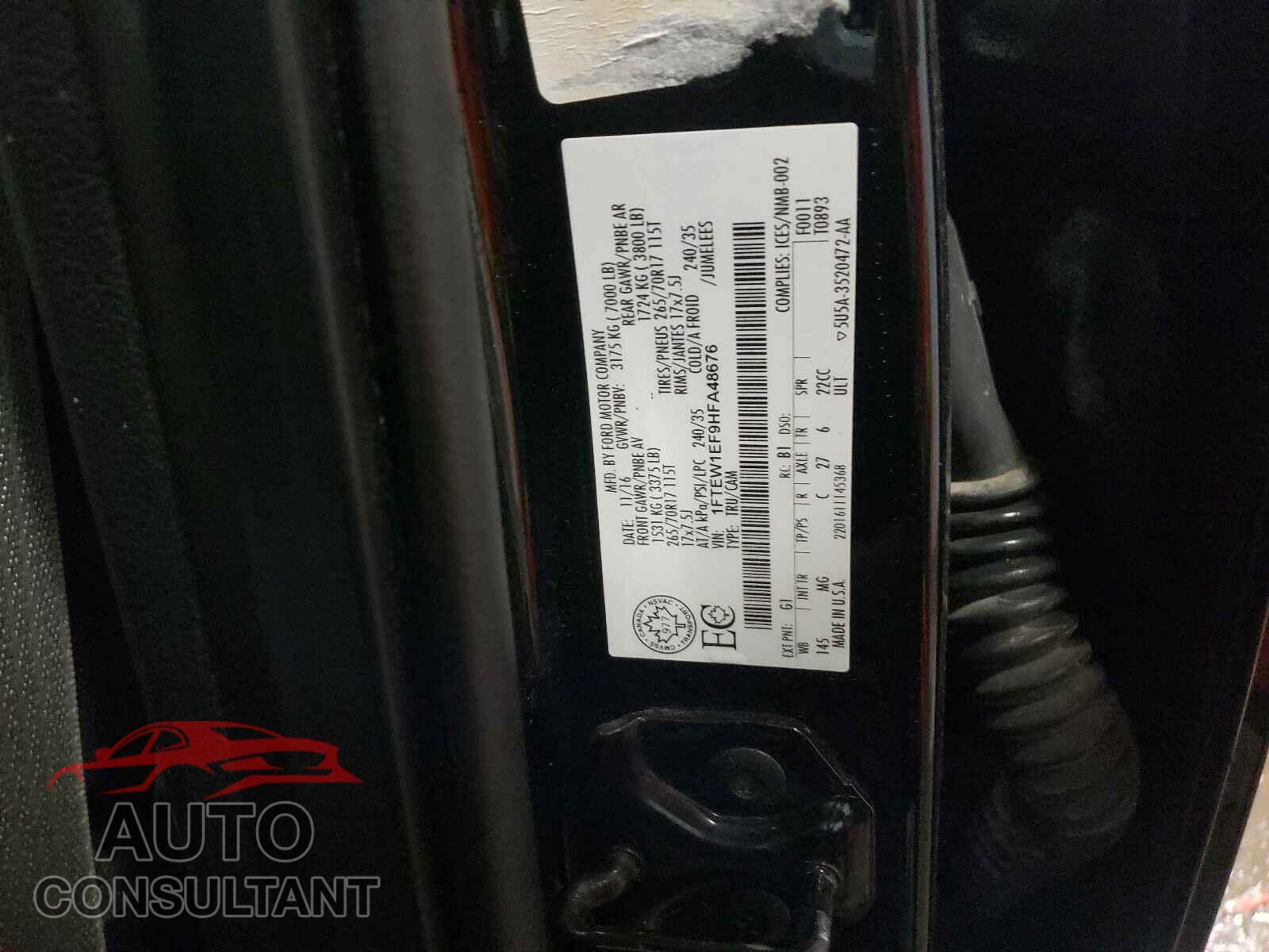 FORD F150 2017 - 1FTEW1EF9HFA48676