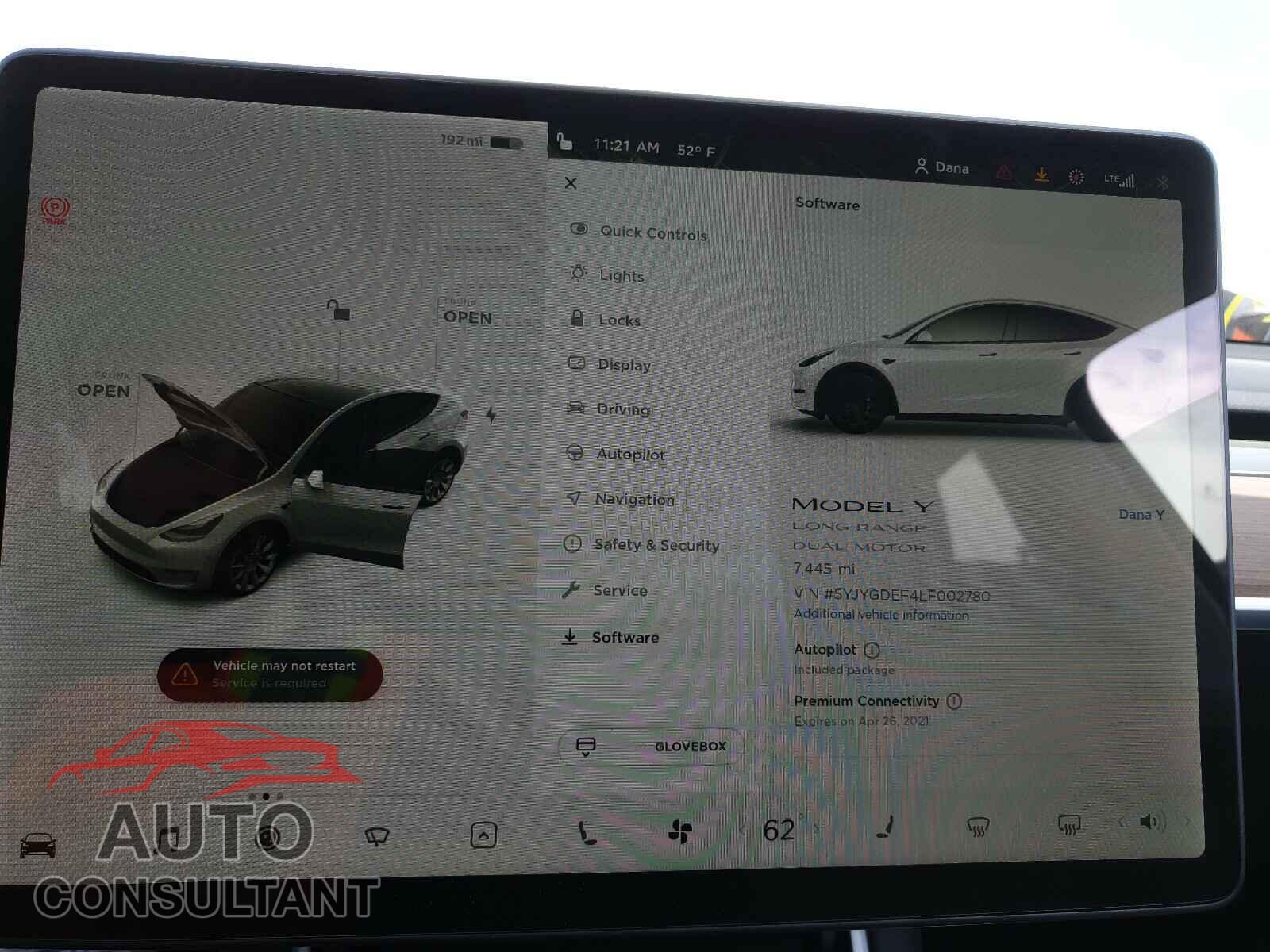 TESLA MODEL Y 2020 - 5YJYGDEF4LF002780