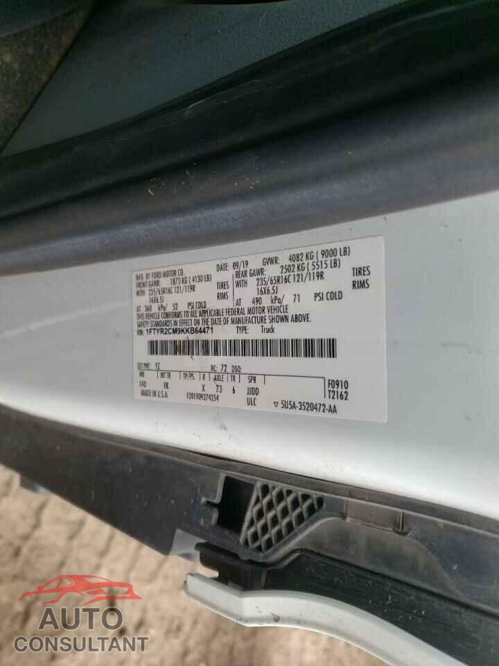 FORD TRANSIT CO 2019 - 1FTYR2CM9KKB64471