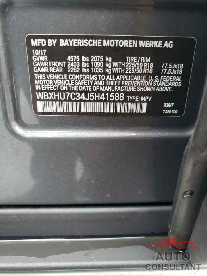 BMW X1 2018 - WBXHU7C34J5H41588