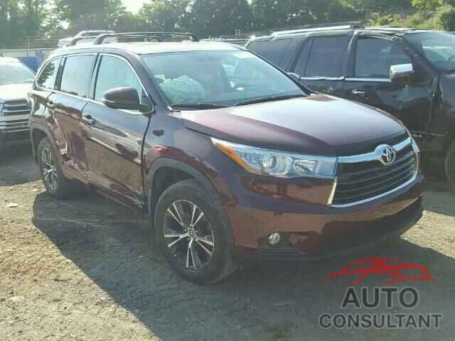 TOYOTA HIGHLANDER 2016 - 5TDJKRFH7GS352516