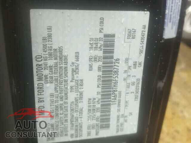 FORD MUSTANG 2015 - 1FA6P8TH6F5387726