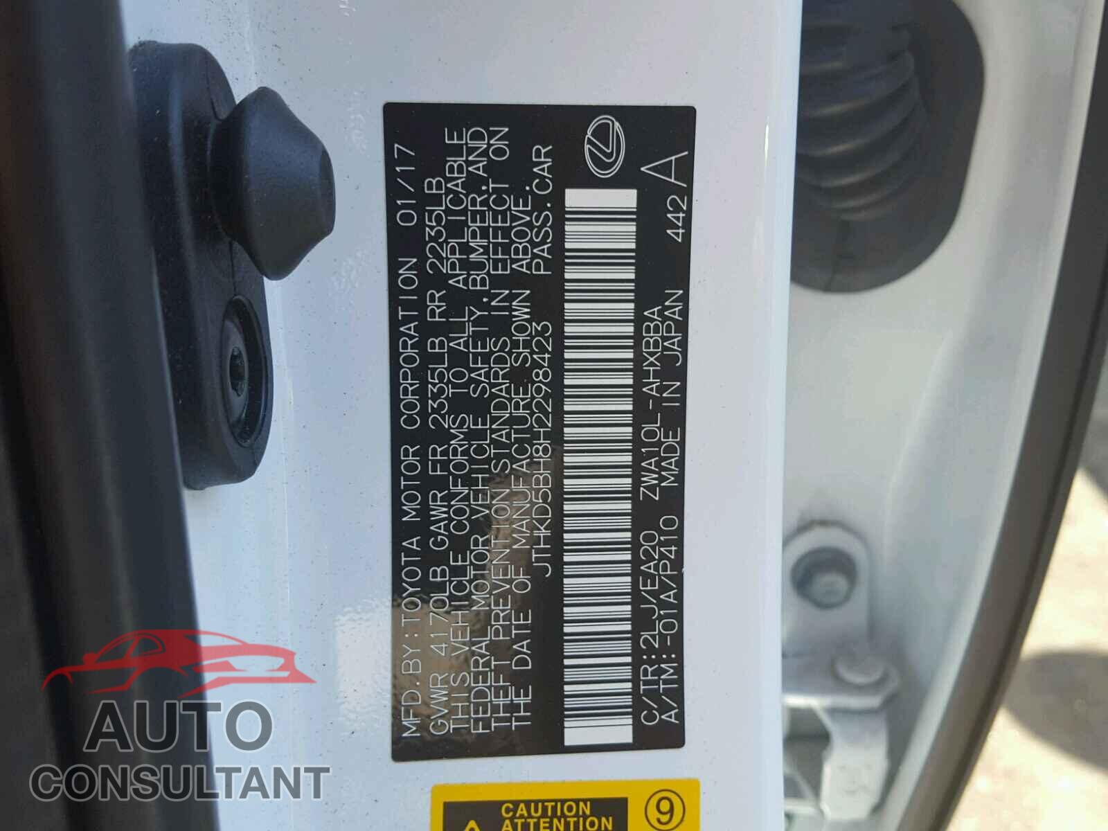 LEXUS CT 200 2017 - JTHKD5BH8H2298423
