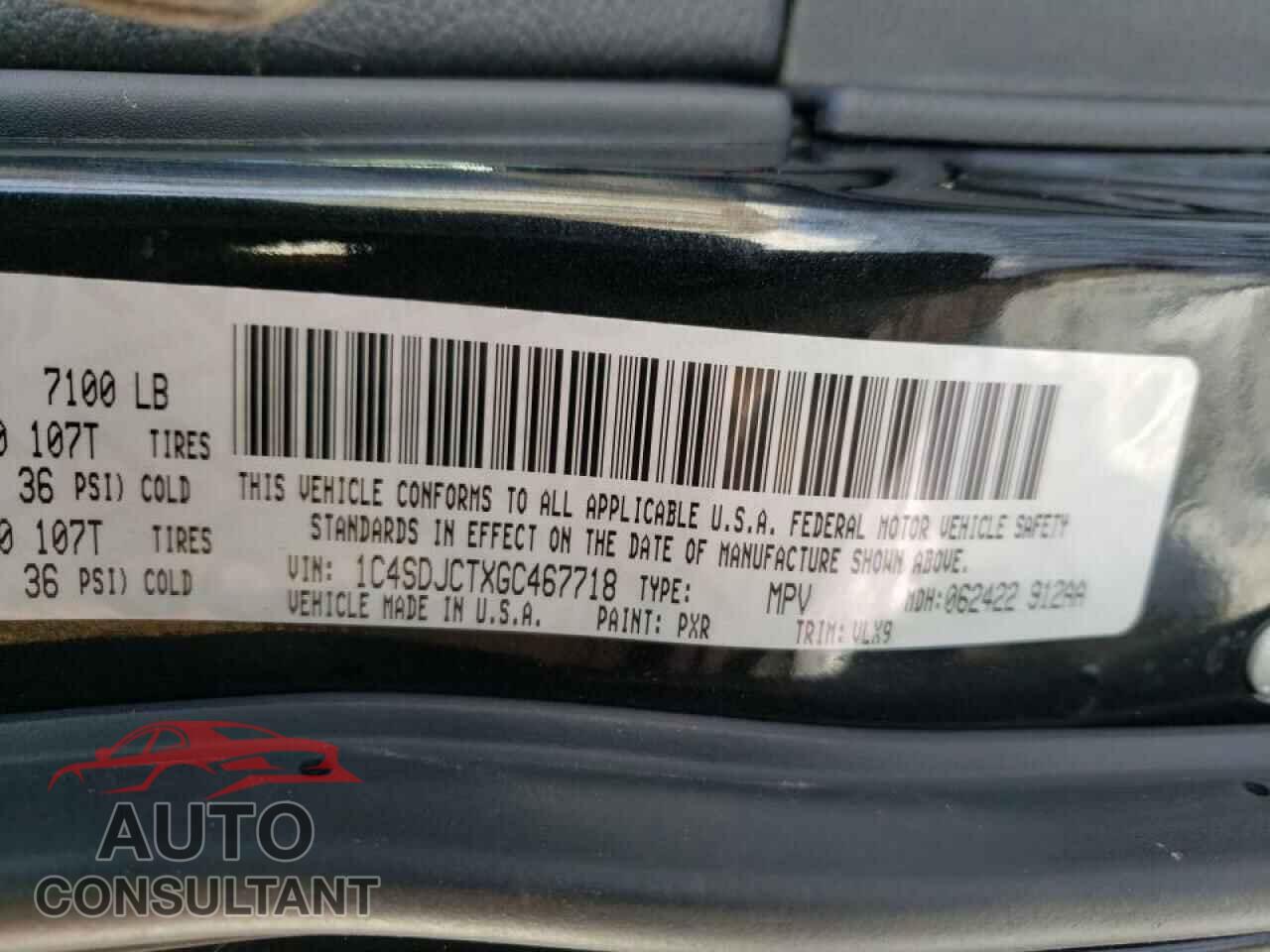 DODGE DURANGO 2016 - 1C4SDJCTXGC467718