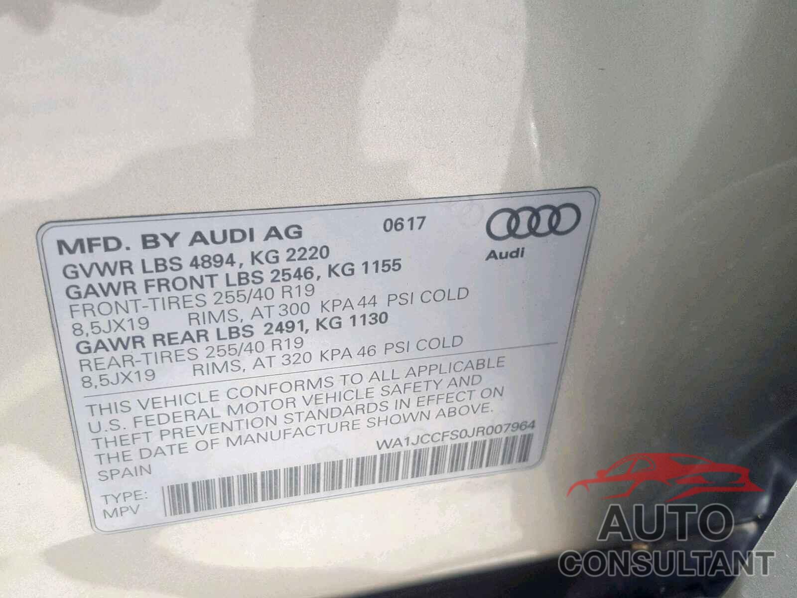 AUDI Q3 PREMIUM 2018 - 1G1ZE5STXHF145075