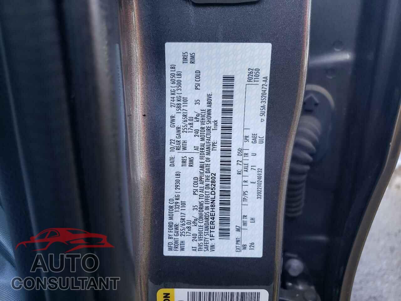 FORD RANGER 2022 - 1FTER4EH8NLD52802