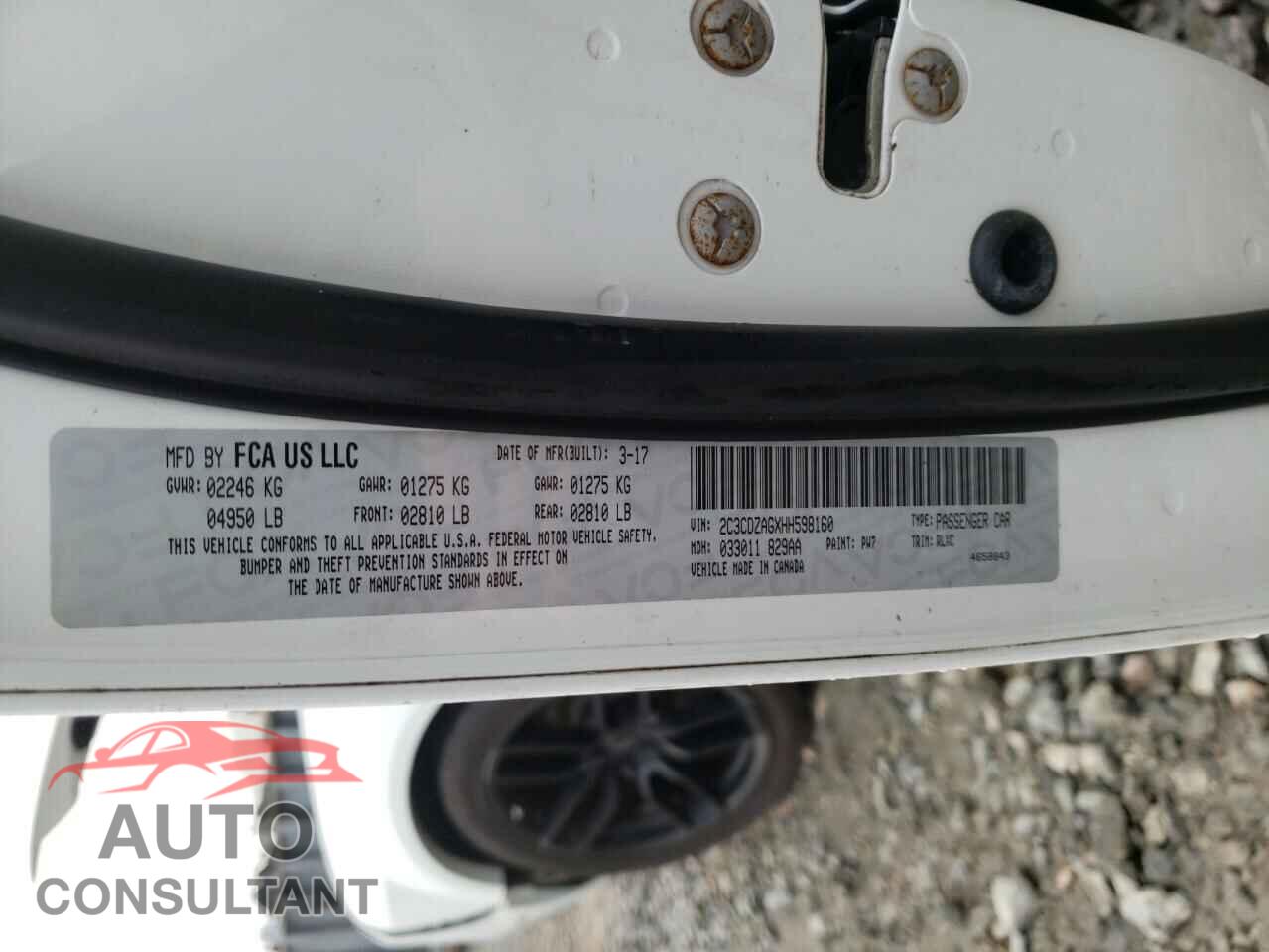 DODGE CHALLENGER 2017 - 2C3CDZAGXHH598160