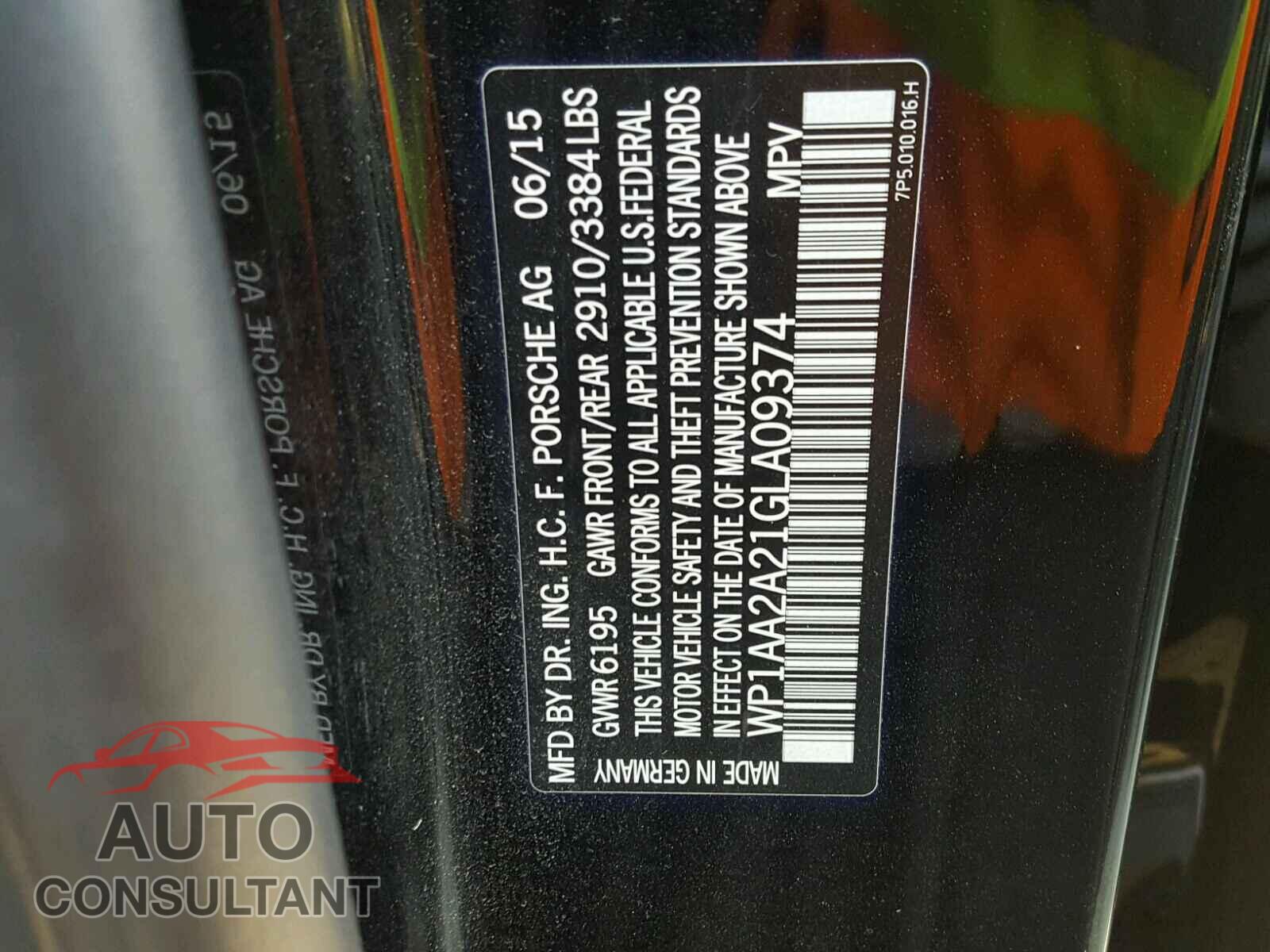 PORSCHE CAYENNE 2016 - WP1AA2A21GLA09374