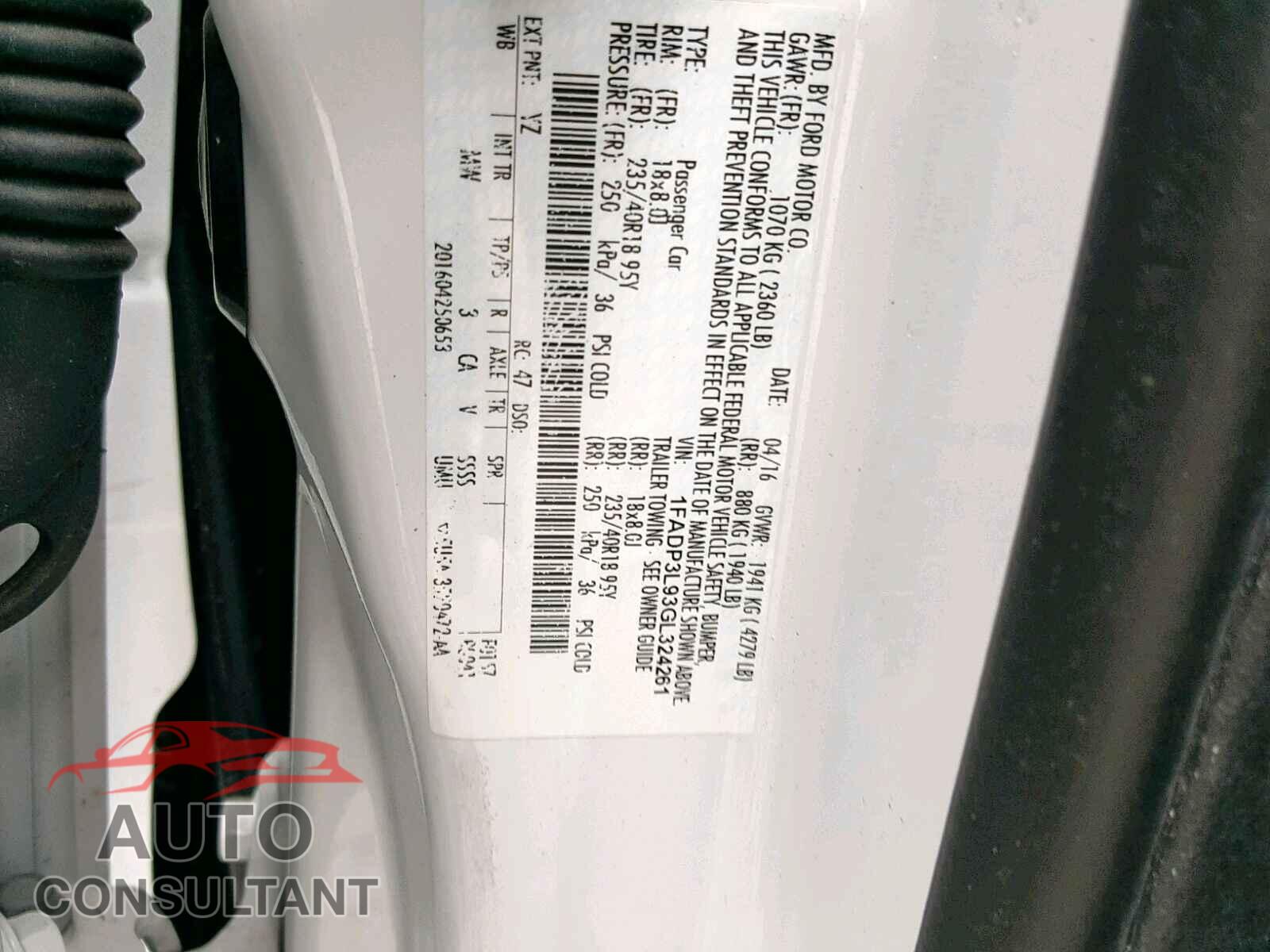 FORD FOCUS 2016 - 1FADP3L93GL324261