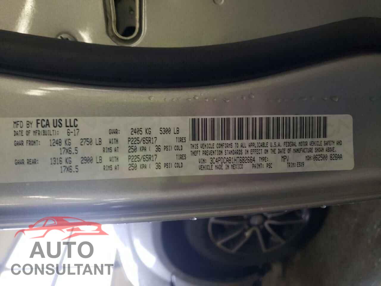 DODGE JOURNEY 2017 - 3C4PDCAB1HT682664