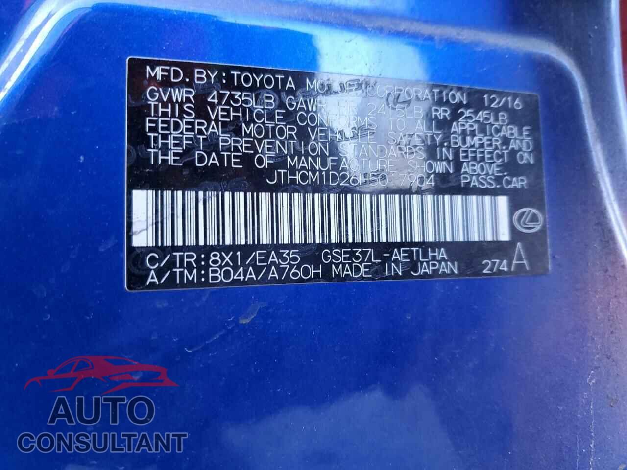 LEXUS IS 2017 - JTHCM1D26H5017904