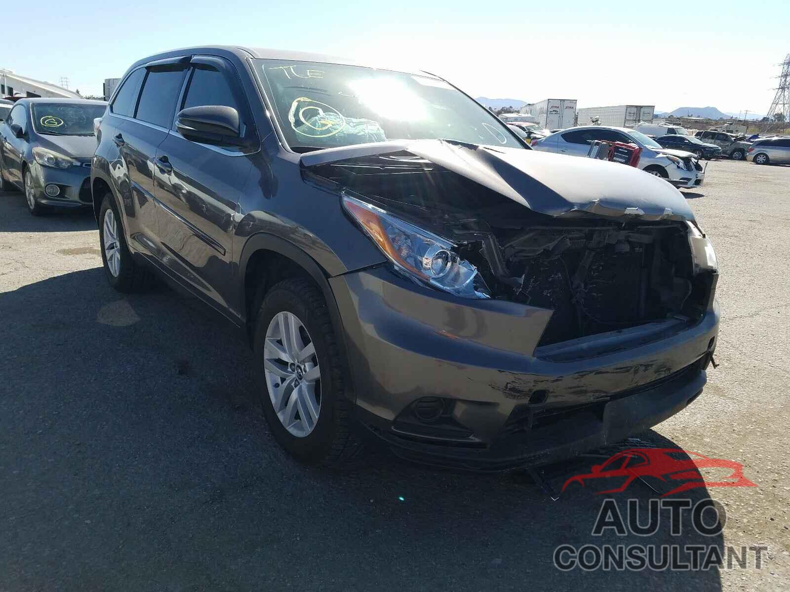 TOYOTA HIGHLANDER 2016 - 5TDZKRFH2GS158589