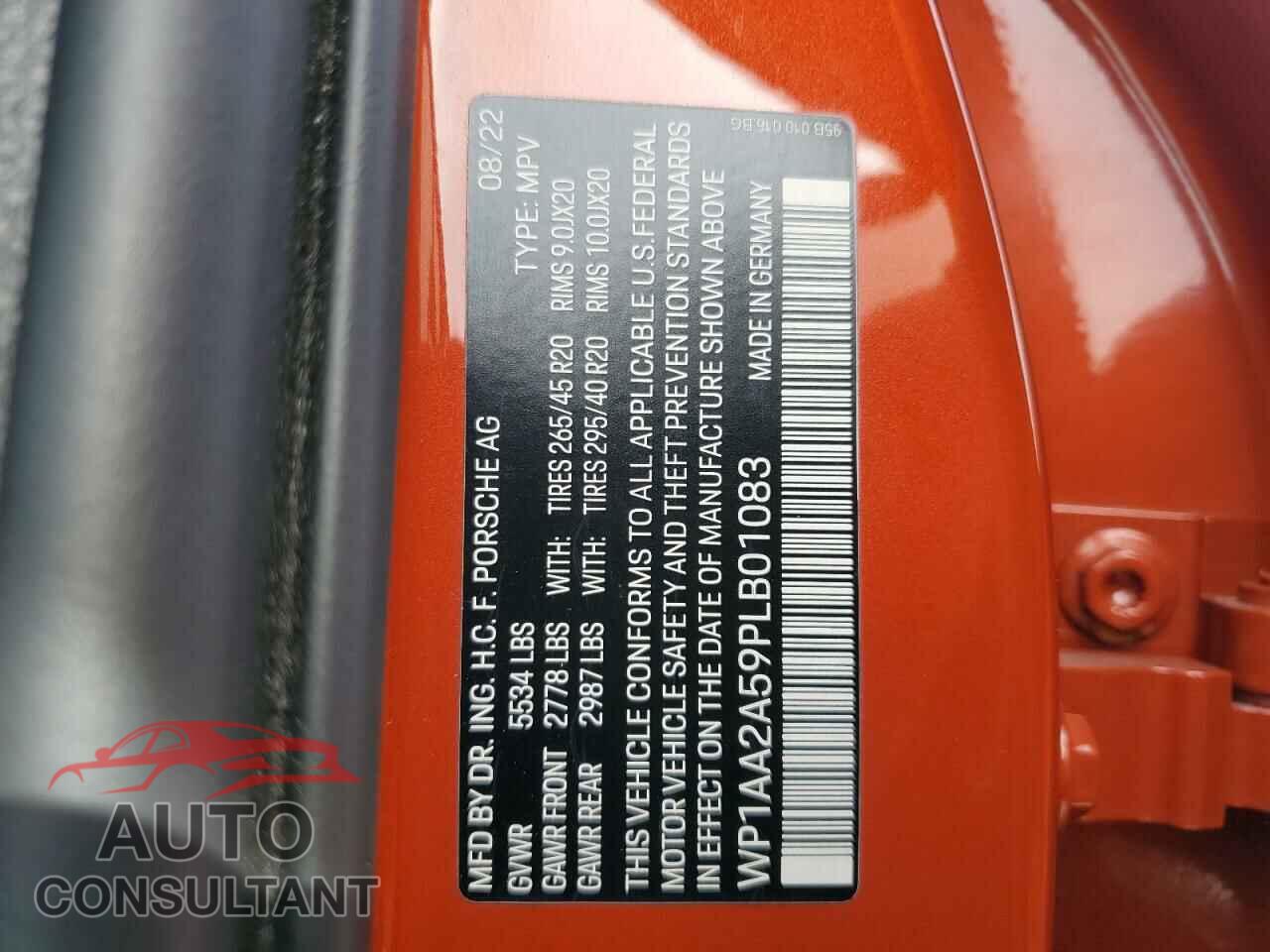 PORSCHE MACAN BASE 2023 - WP1AA2A59PLB01083