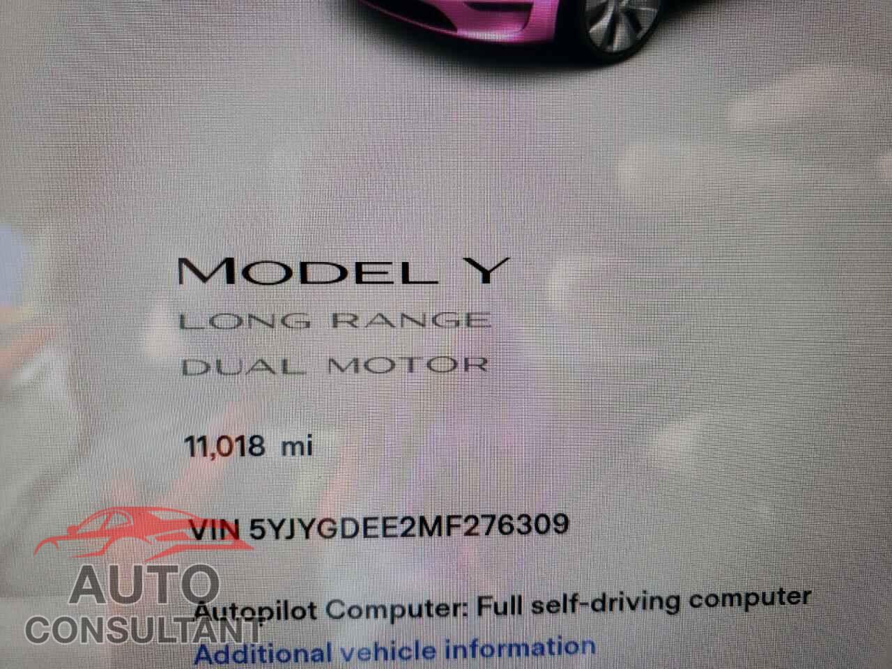 TESLA MODEL Y 2021 - 5YJYGDEE2MF276309