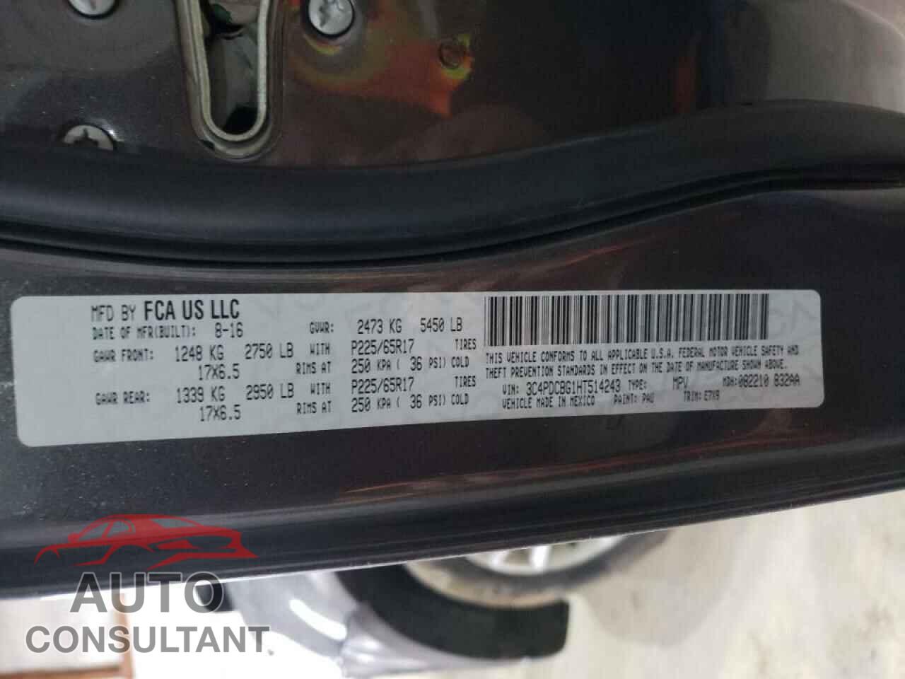 DODGE JOURNEY 2017 - 3C4PDCBG1HT514243