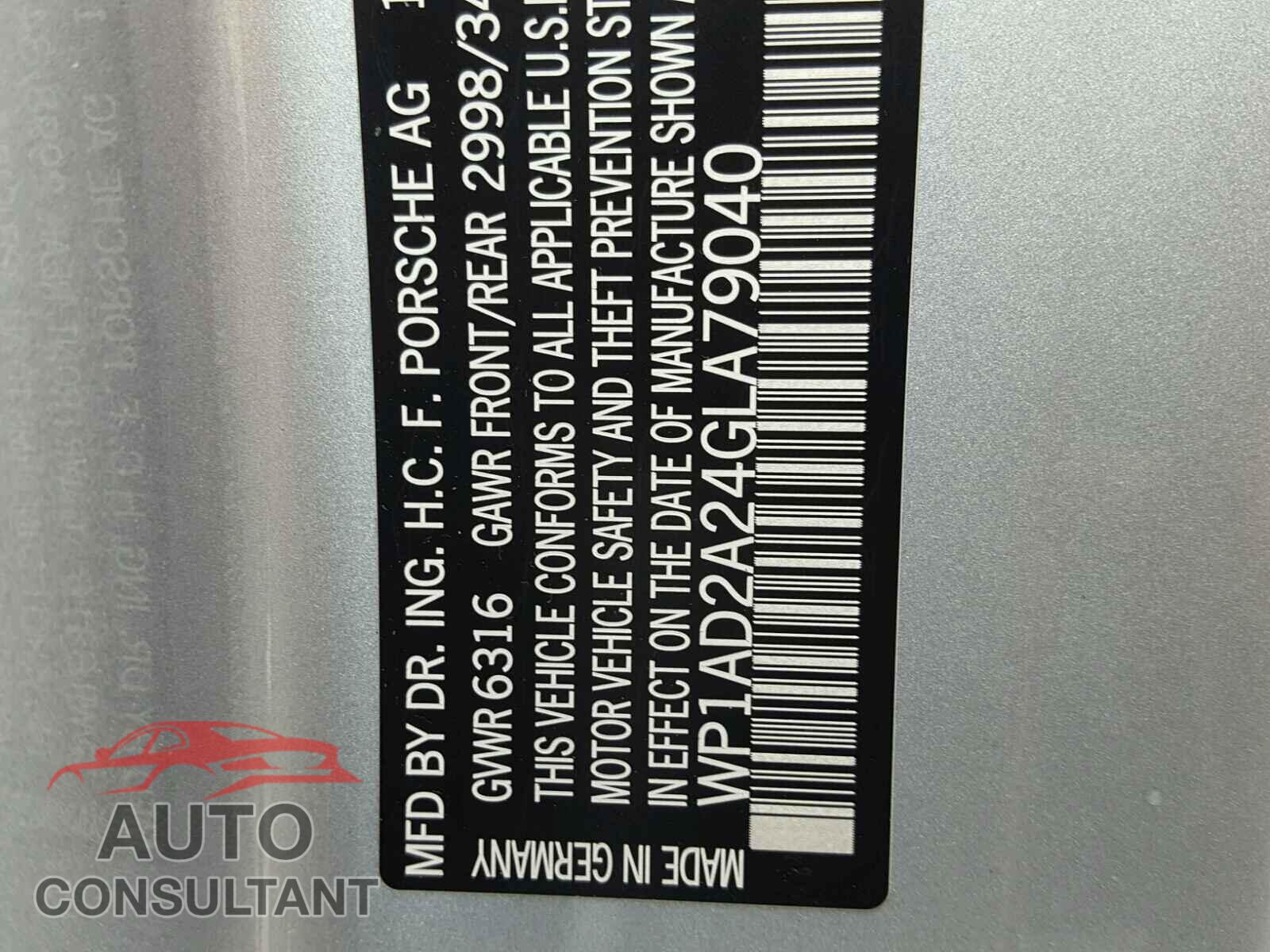 PORSCHE CAYENNE 2016 - WP1AD2A24GLA79040