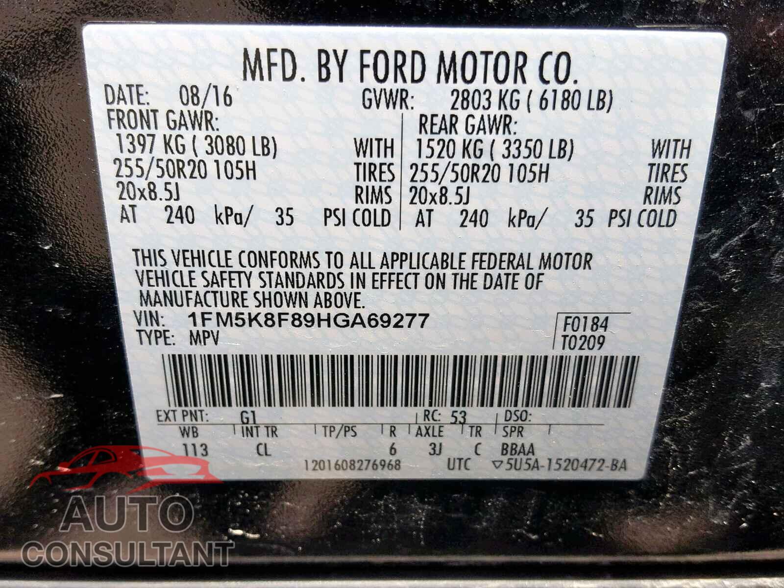 FORD EXPLORER L 2017 - 5YFBURHEXHP700420