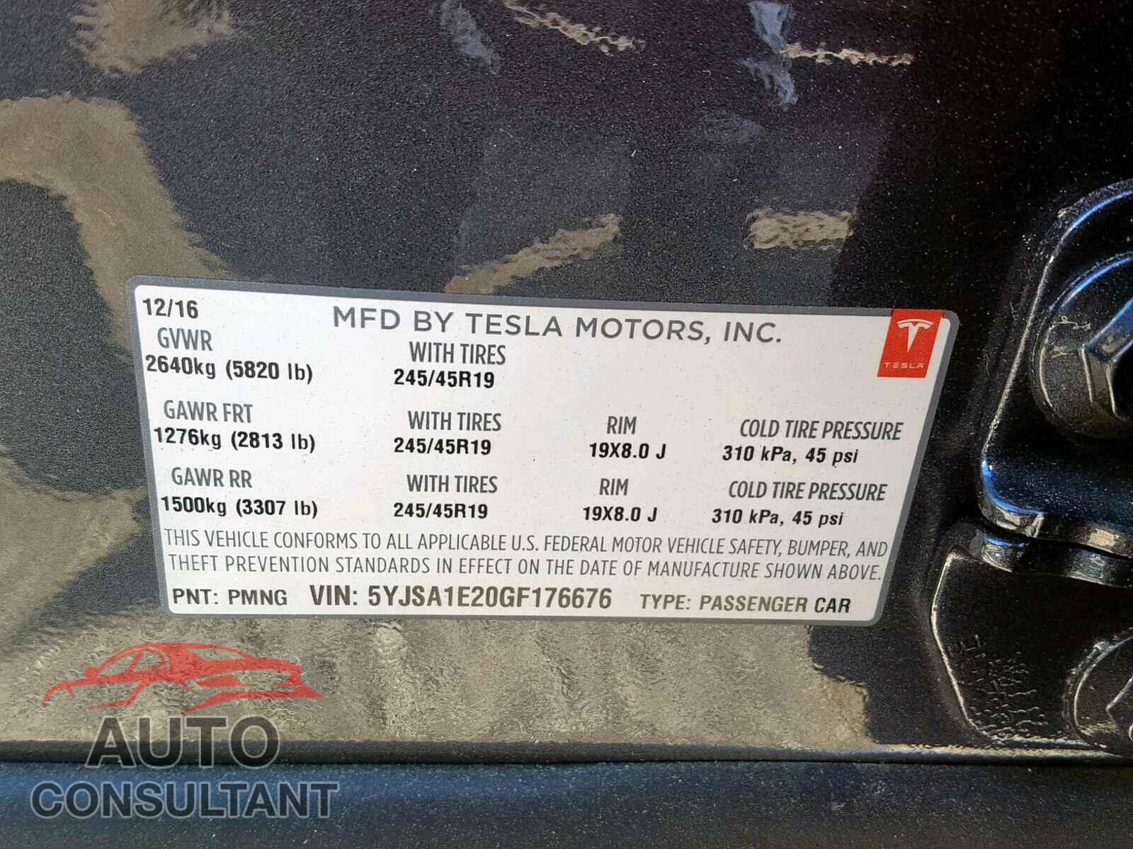TESLA MODEL S 2016 - 3VW447AU8HM020003