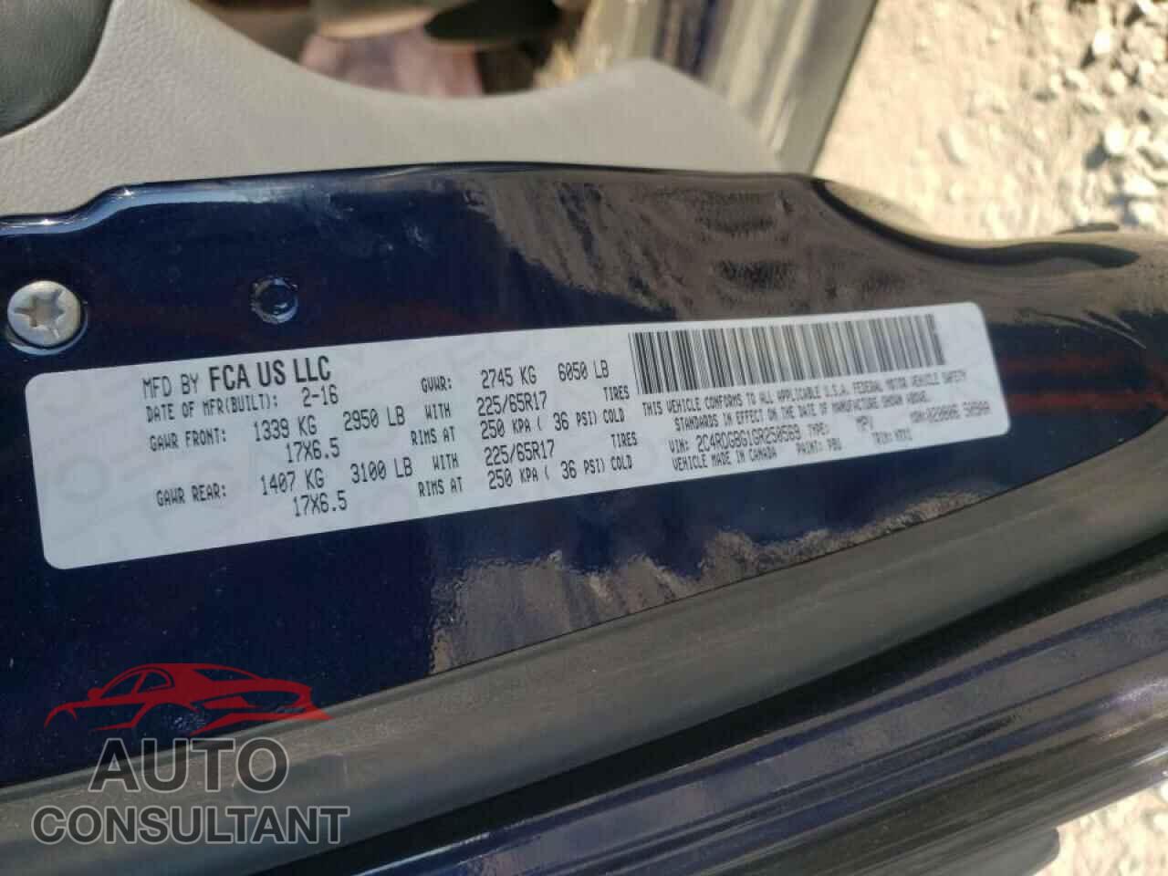 DODGE GRAND CARA 2016 - 2C4RDGBG1GR250569