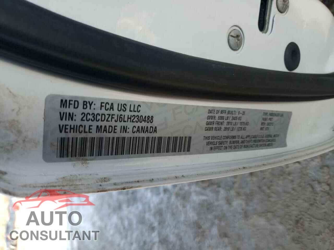 DODGE CHALLENGER 2020 - 2C3CDZFJ6LH230488