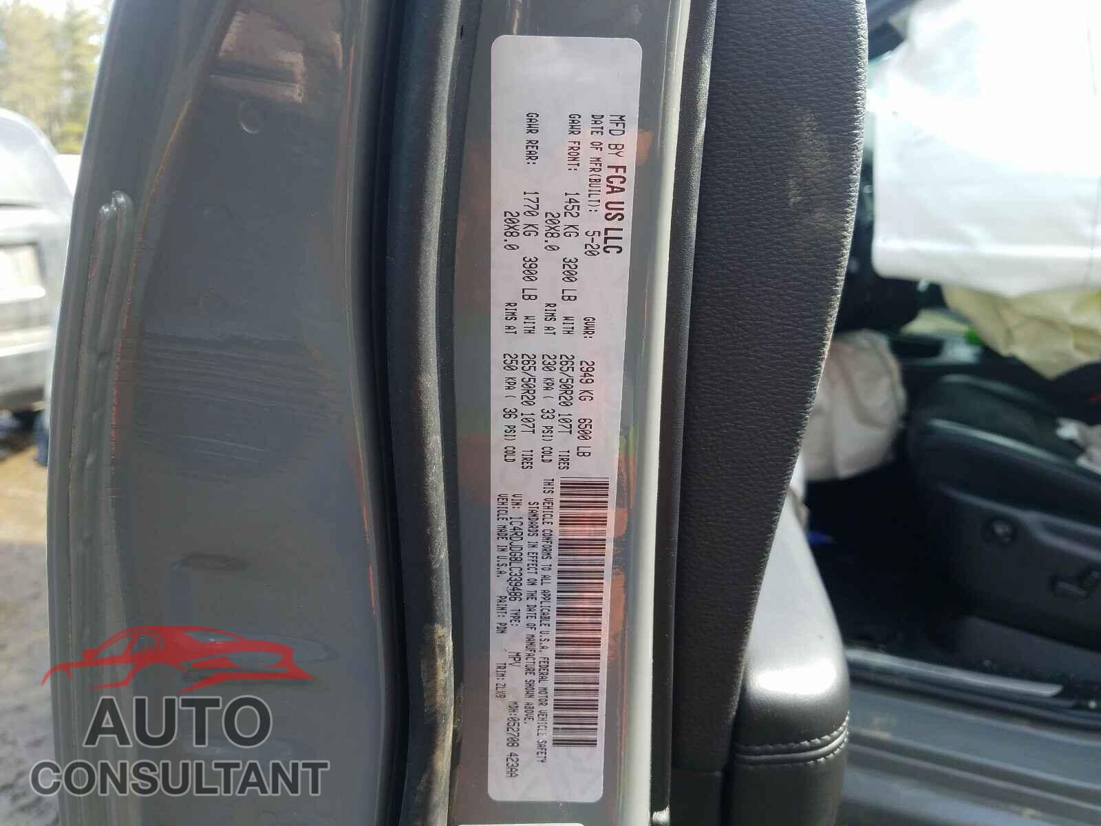 DODGE DURANGO 2020 - 1C4RDJDG8LC339486