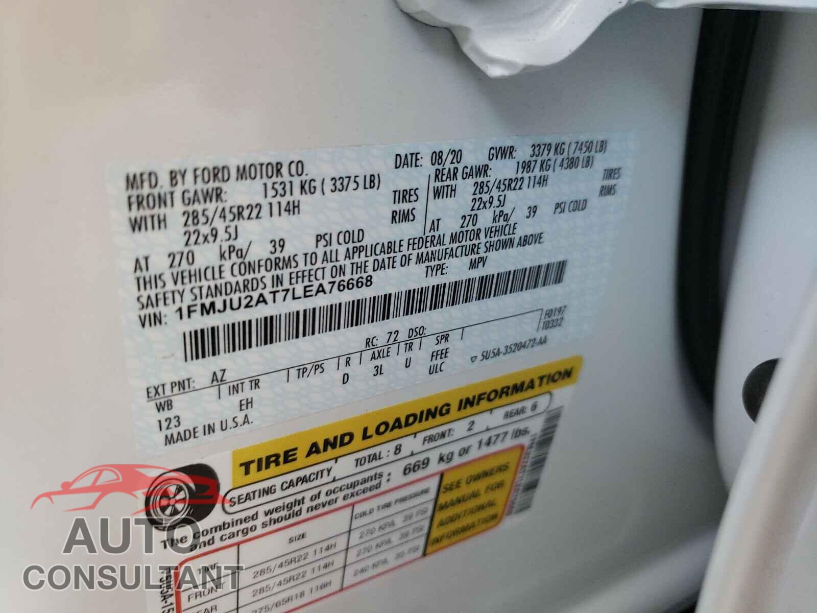 FORD EXPEDITION 2020 - 1FMJU2AT7LEA76668