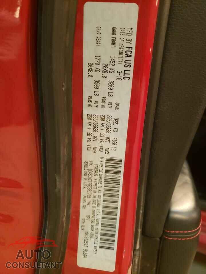 DODGE DURANGO 2016 - 1C4SDHCT7GC301715