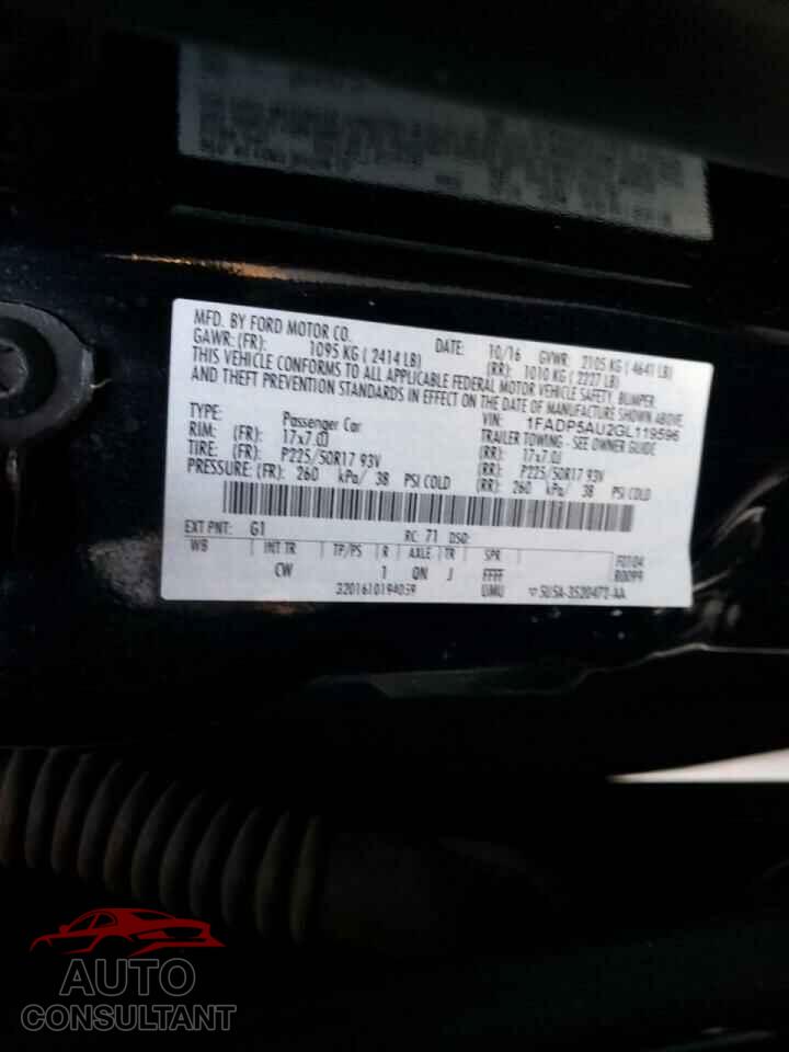 FORD CMAX 2016 - 1FADP5AU2GL119596