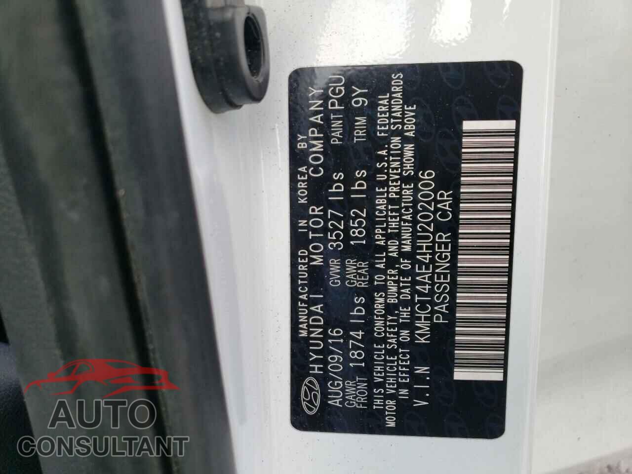 HYUNDAI ACCENT 2017 - KMHCT4AE4HU202006