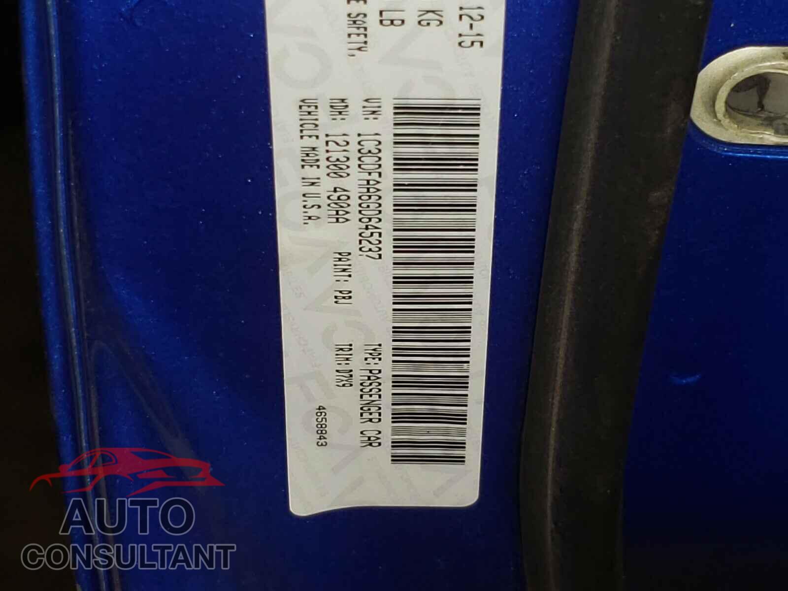 DODGE DART 2016 - 1C3CDFAA6GD645237