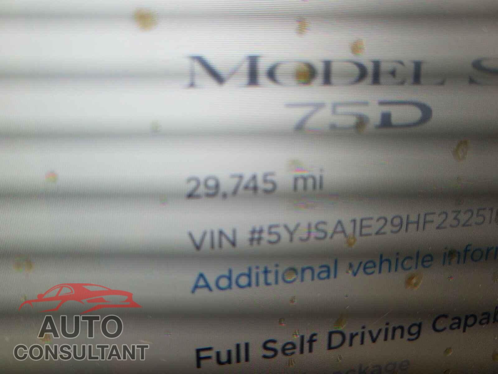 TESLA MODEL S 2017 - 5YJSA1E29HF232518
