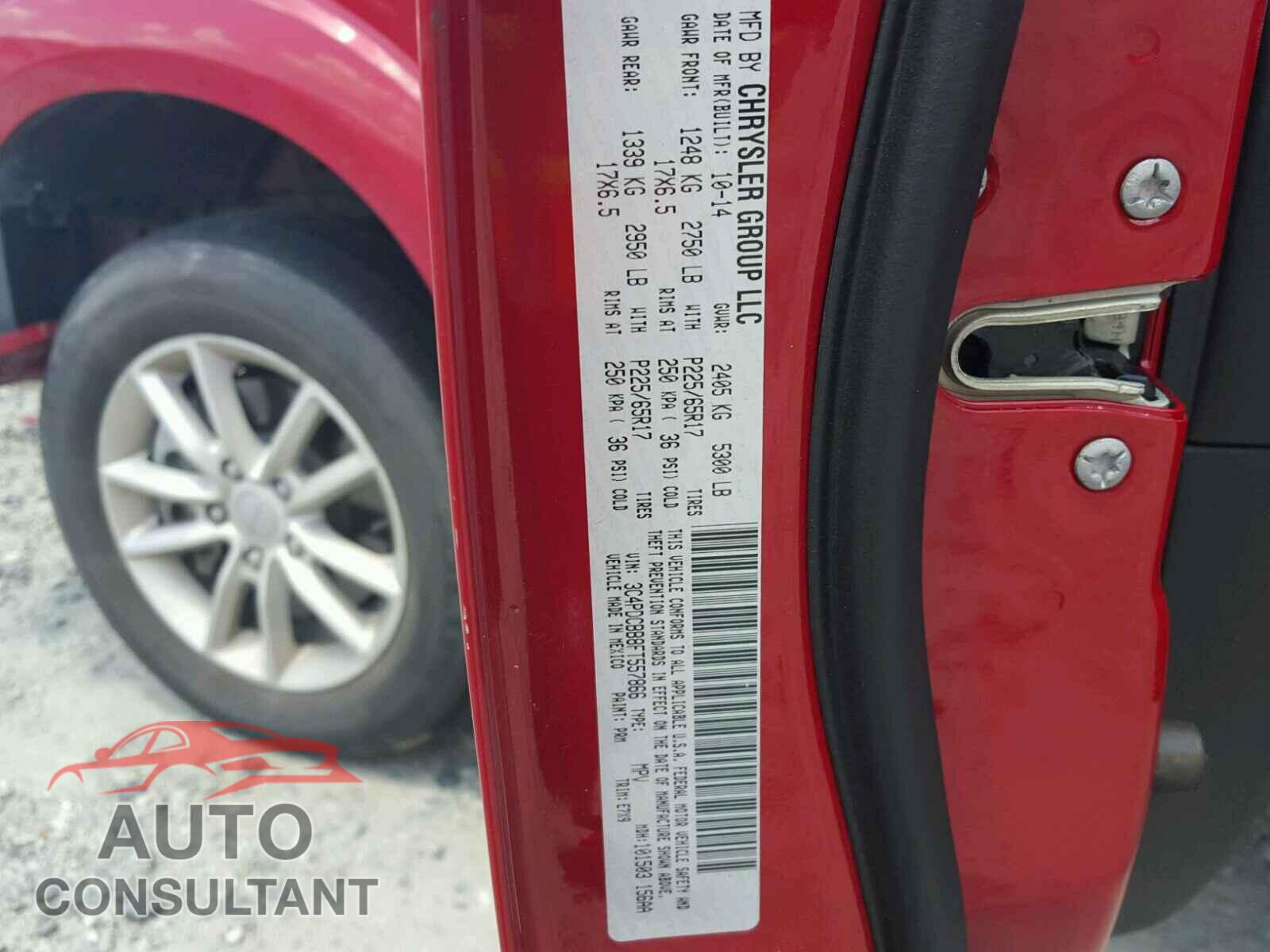 DODGE JOURNEY 2015 - 3C4PDCBB8FT557866