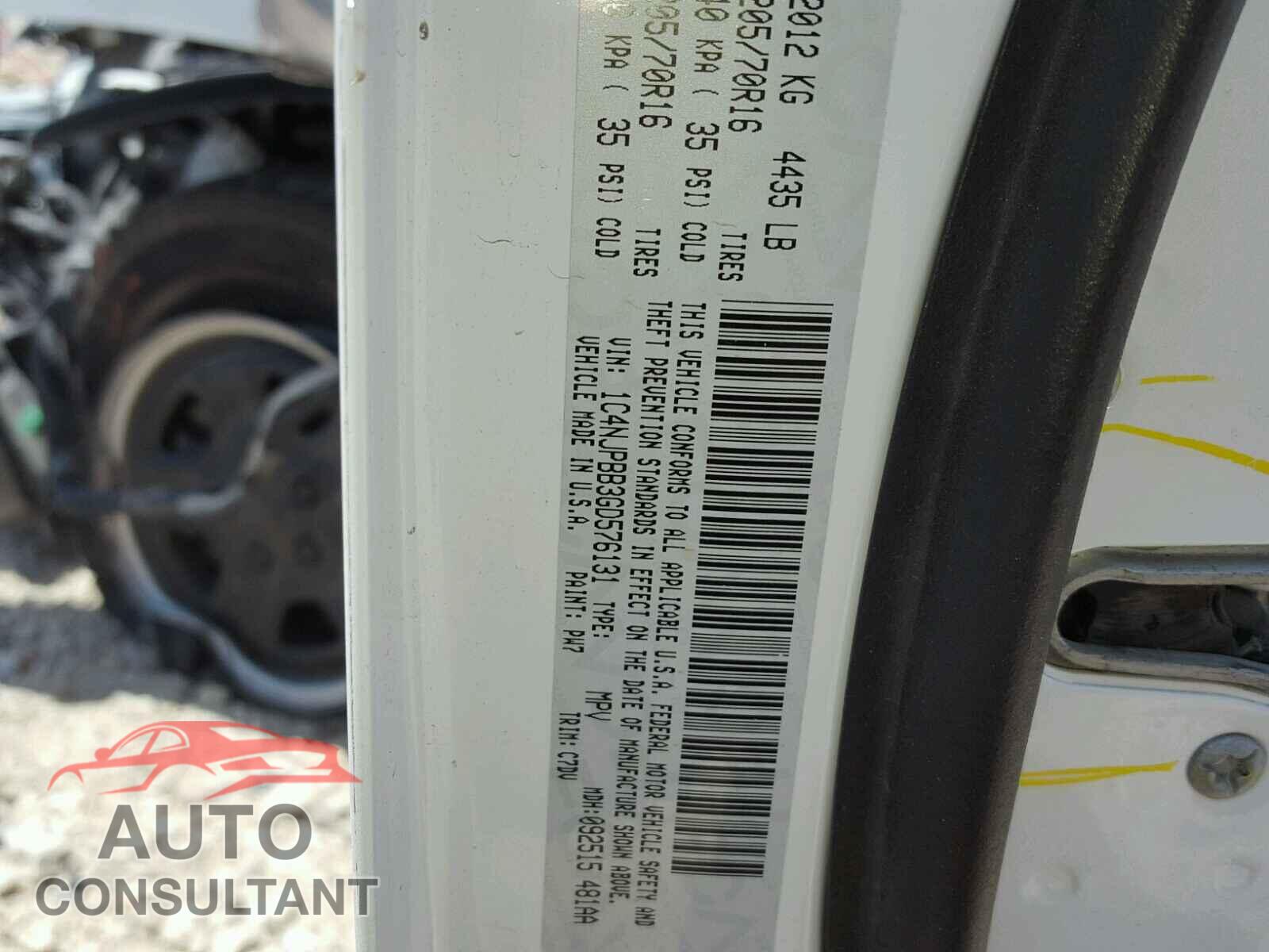 JEEP PATRIOT 2016 - 1C4NJPBB3GD576131