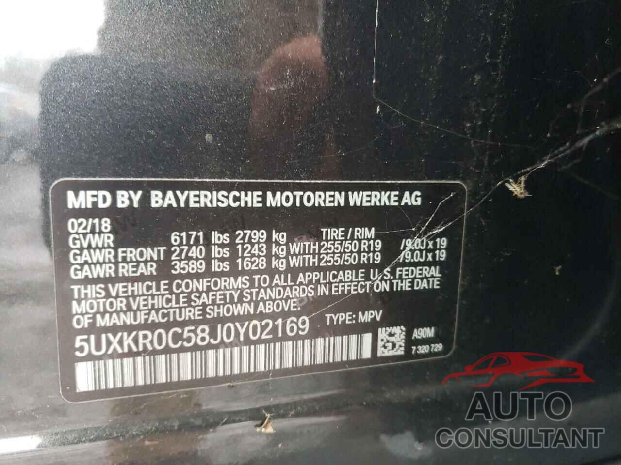 BMW X5 2018 - 5UXKR0C58J0Y02169