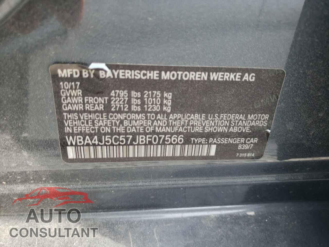 BMW 4 SERIES 2018 - 3N1CN8DVXLL875762