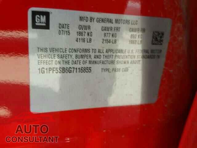 CHEVROLET CRUZE LIMI 2016 - 1G1PF5SB6G7116855