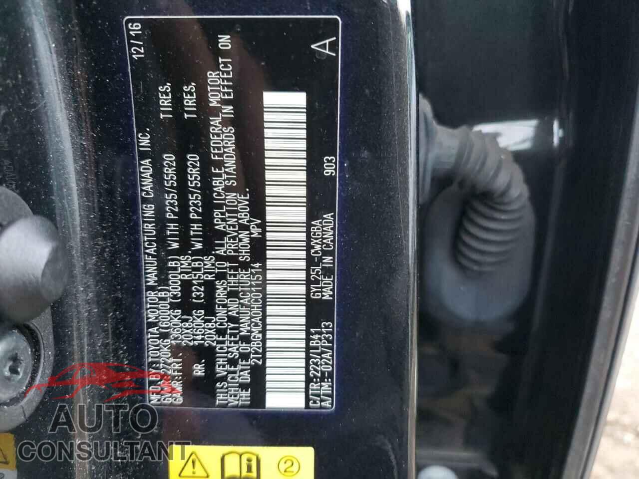 LEXUS RX450 2017 - 2T2BGMCA0HC011514