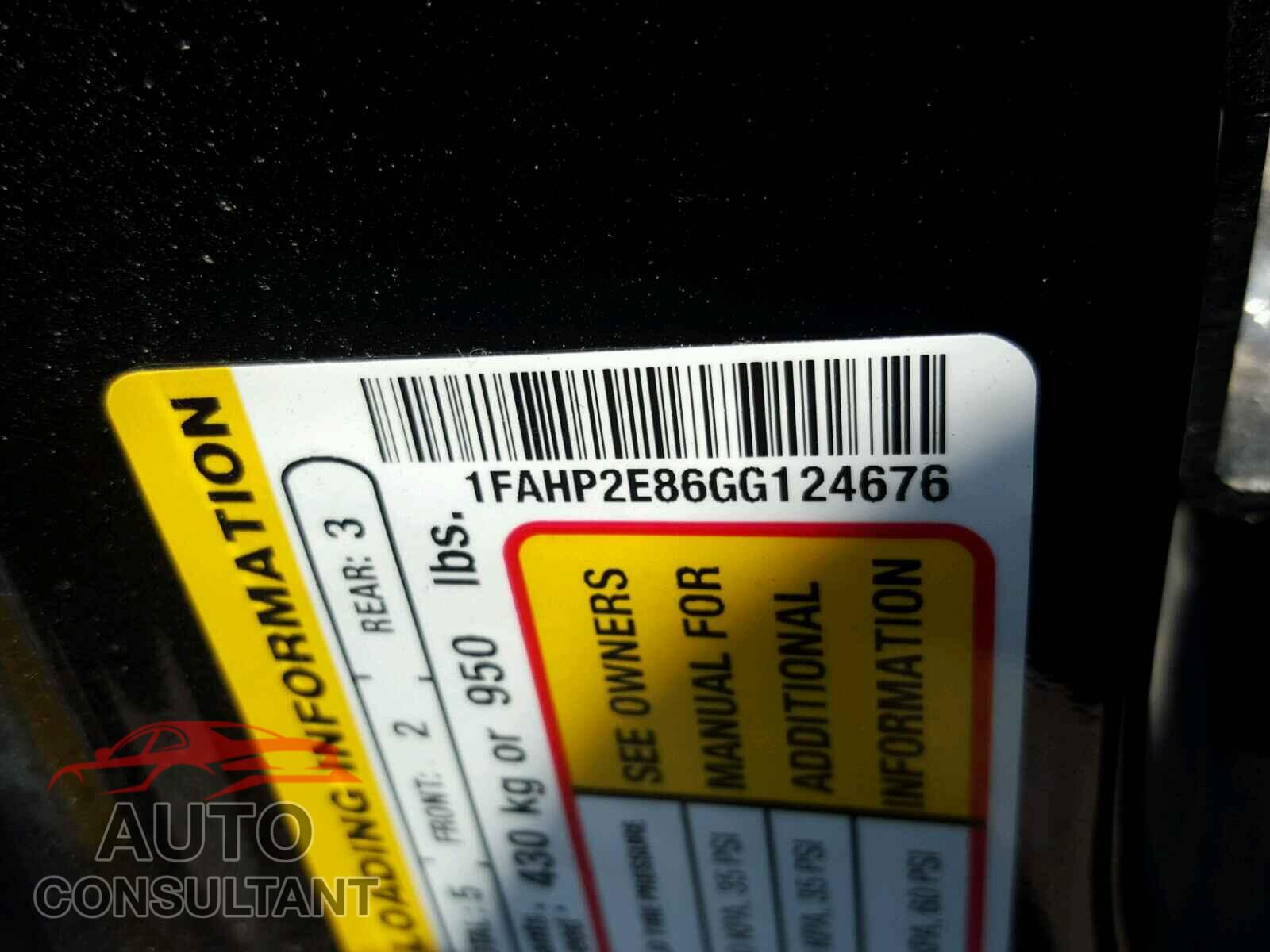 FORD TAURUS 2016 - 1FAHP2E86GG124676