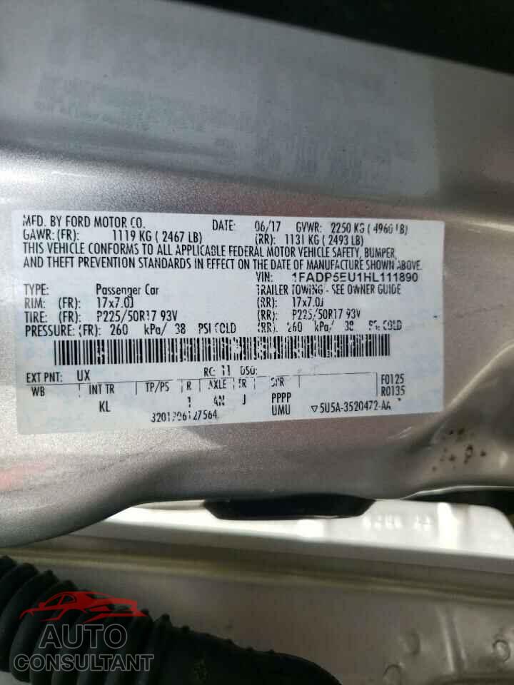 FORD CMAX 2017 - 1FADP5EU1HL111890