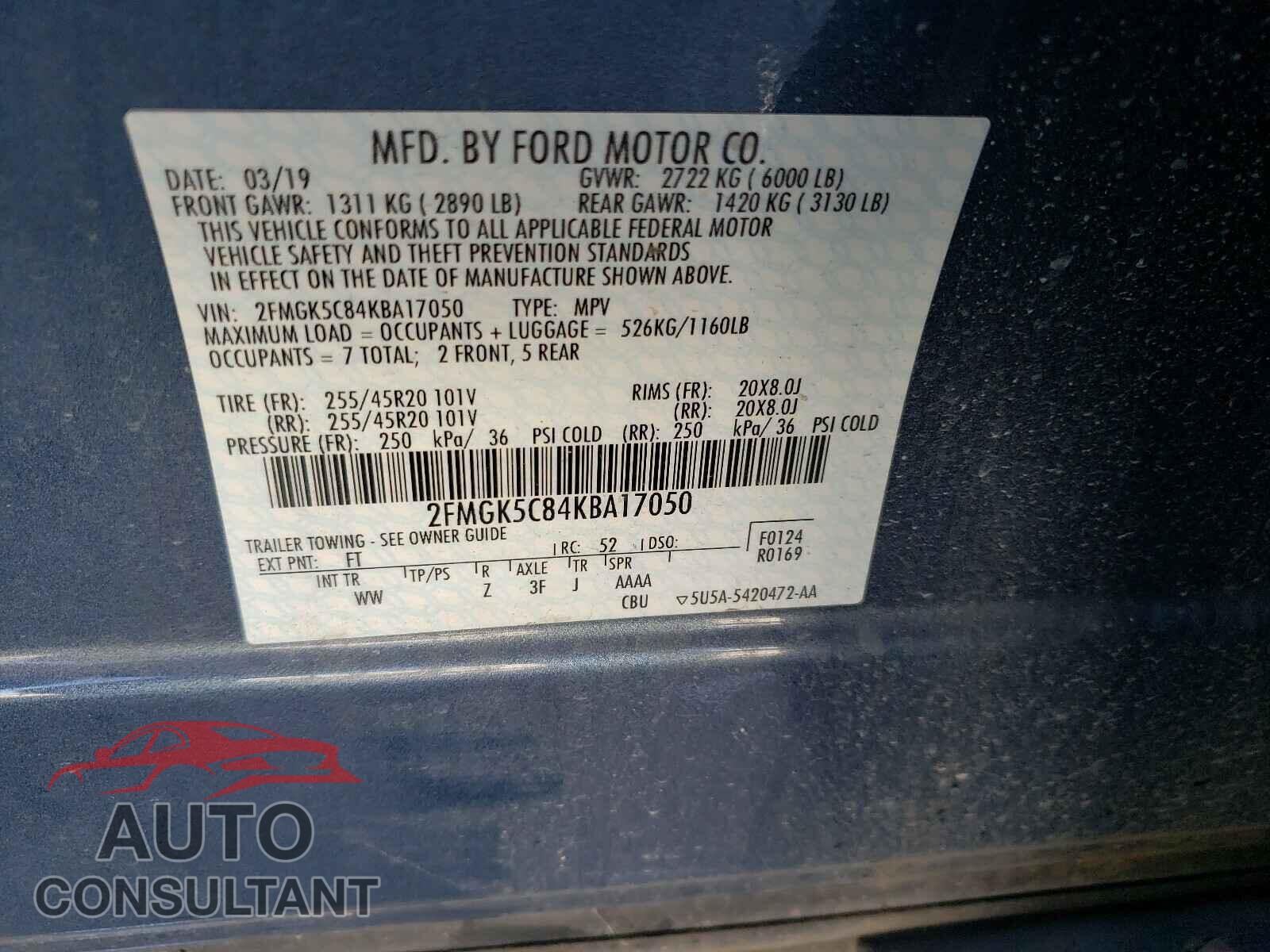 FORD FLEX 2019 - 2FMGK5C84KBA17050