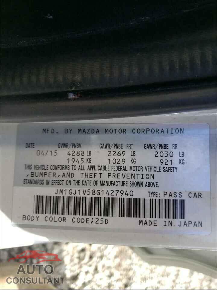 MAZDA 6 2016 - JM1GJ1V58G1427940