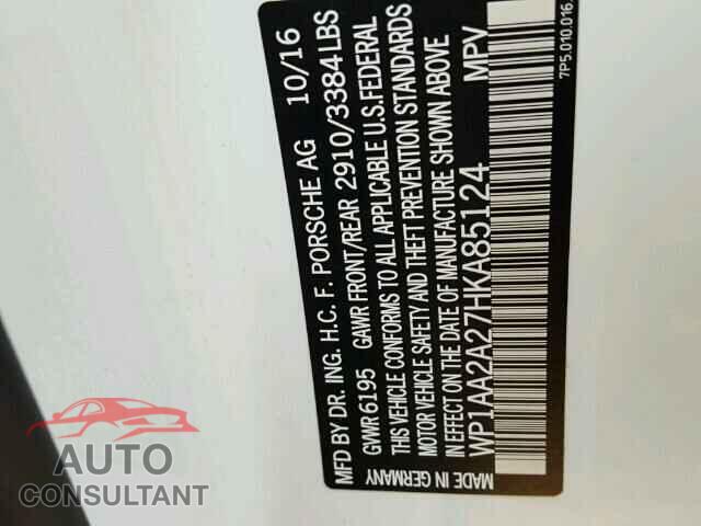 PORSCHE CAYENNE 2017 - WP1AA2A27HKA85124