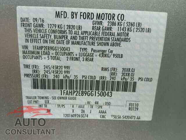 FORD TAURUS 2016 - 1FAHP2E89GG150043