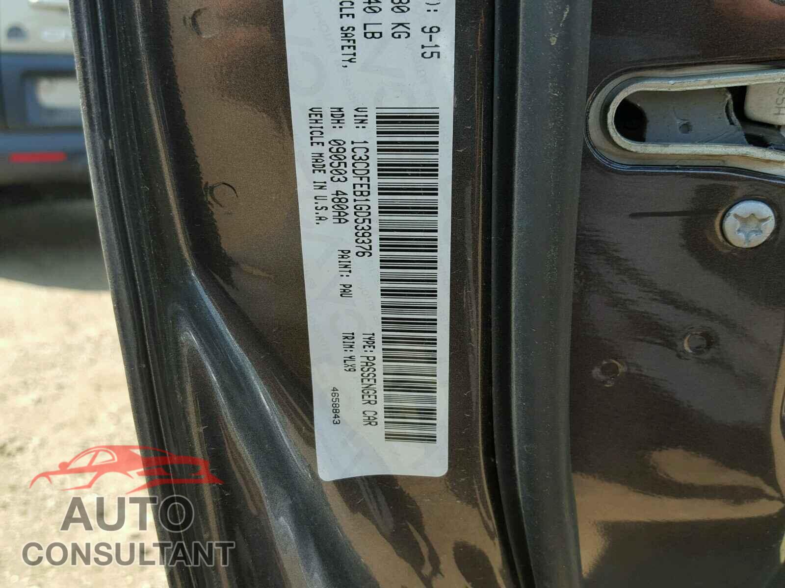 DODGE DART 2016 - 1C3CDFEB1GD539376