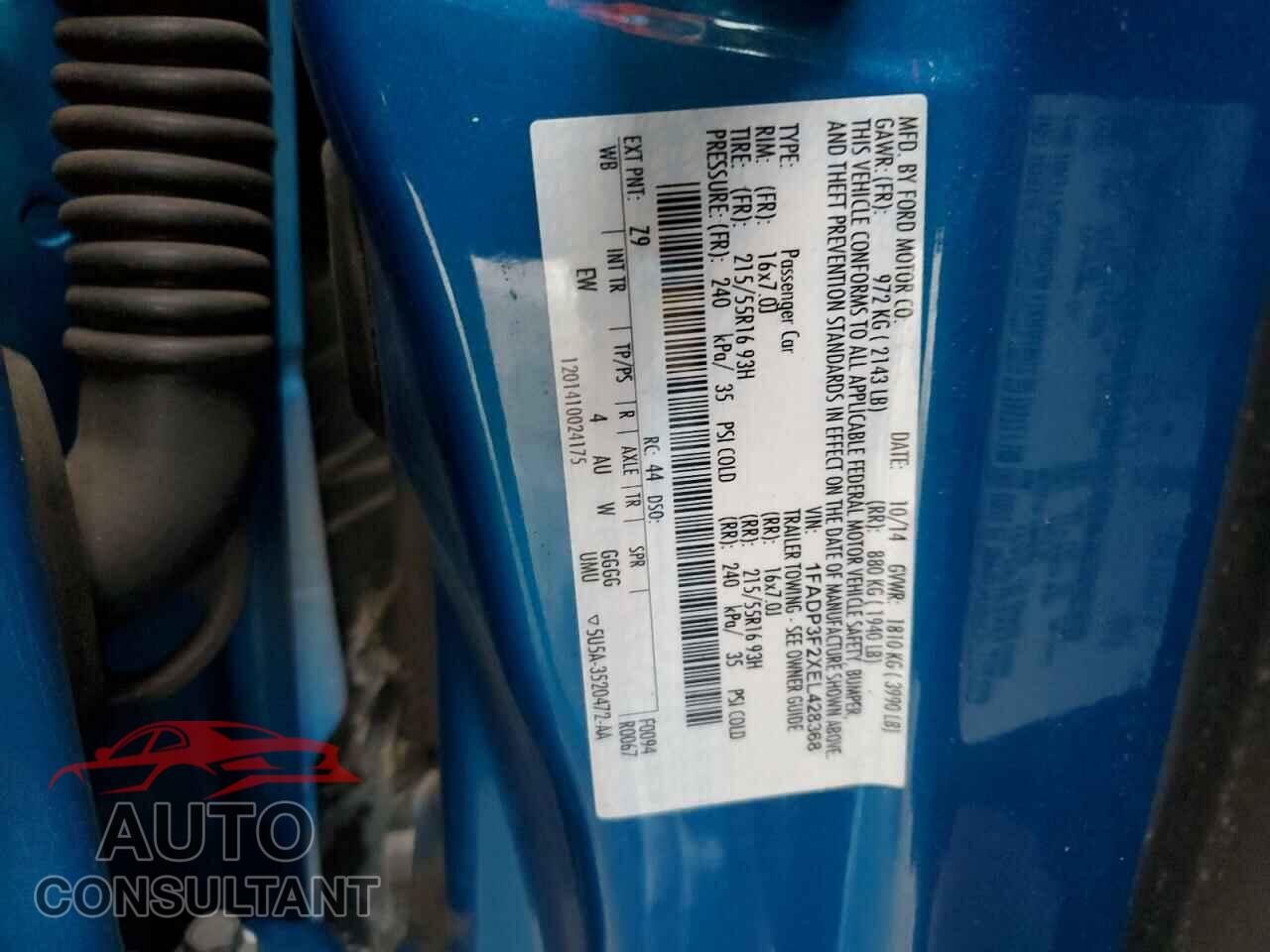 FORD FOCUS 2014 - 1FADP3F2XEL428368