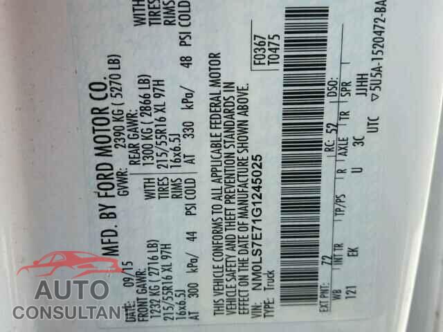 FORD TRANSIT CO 2016 - NM0LS7E71G1245025
