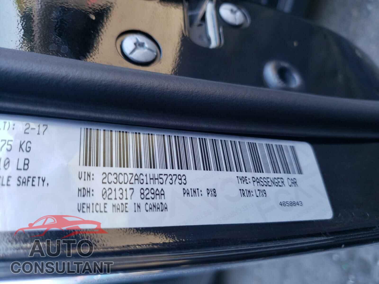 DODGE CHALLENGER 2017 - 2C3CDZAG1HH573793