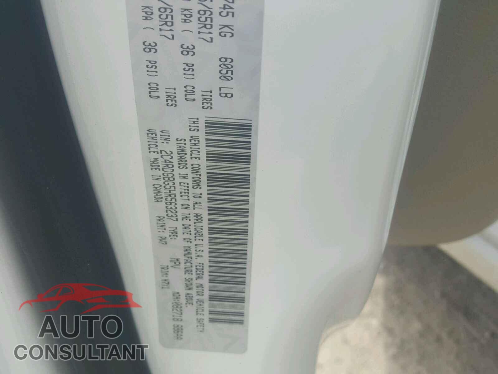 DODGE CARAVAN 2017 - 2C4RDGBG5HR563237